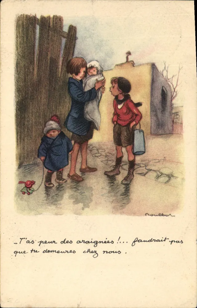 Kinder und Baby — Szene einer Vernehmung — Noulber - Vorderseite
