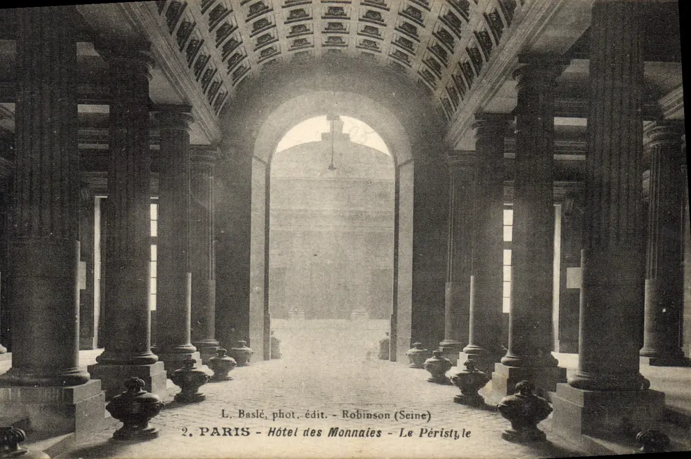 Hôtel des Monnaies - Le Péristyle — Paris — L. Baslé, phot. édit. - Robinson (Seine) - n°2 - Frente
