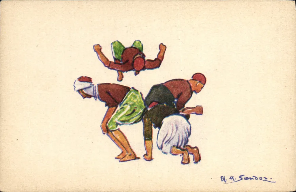Kampf von Wrestlern — Verlag Cie Transatlantique — Seriennummer R.C. Seine 64.483 - Vorderseite