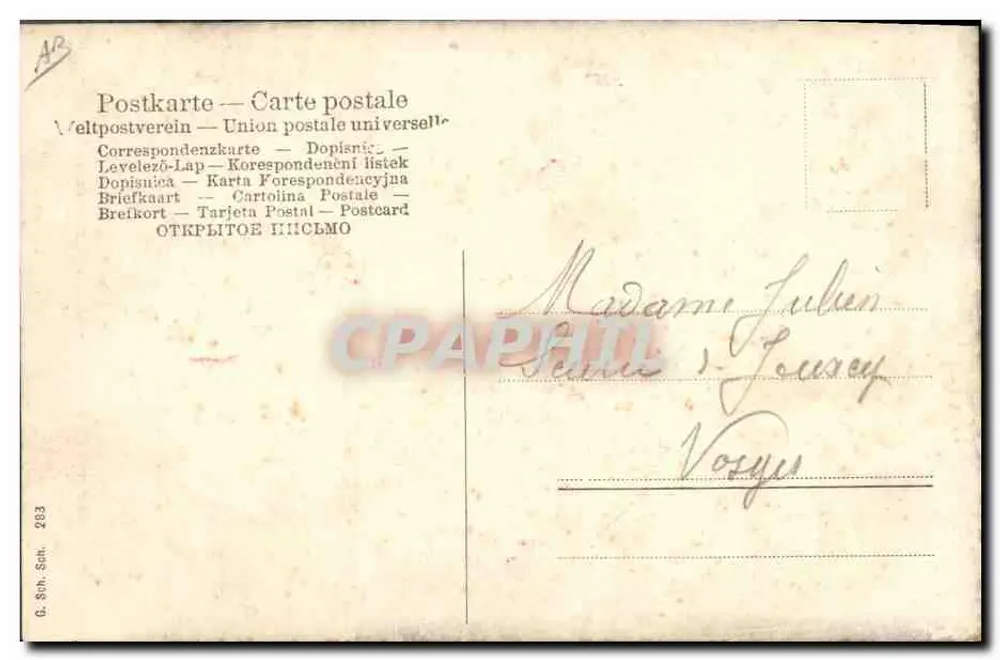 Deutsche Armee im Manöver — Deutsches Heer im Manöver — Verlag G. Sch. Sch. n° 283 - Rückseite