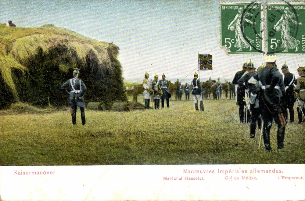 Kaisermanöver — Kaiserliche deutsche Manöver — Marschall Haeseler, General Moltke, Der Kaiser - Vorderseite