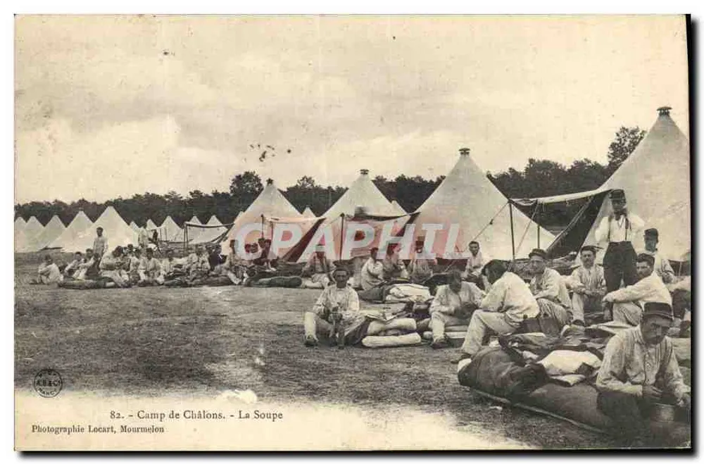 Campo de Châlons - A Sopa — Fotografia Locart, Mourmelon - Frente