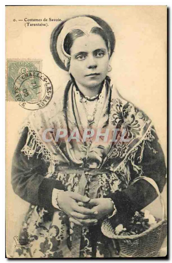 Femme en costume tarentaise — Savoie — éditeur ST. CHALL'S-LES-BAINS - Frente