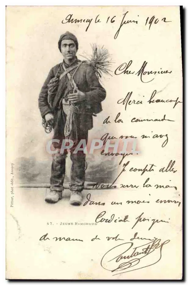 Jovem ramoneiro — Anney le 16 juin 1902 — Fittier, phot.-datt., Annecy, n°47 - Frente