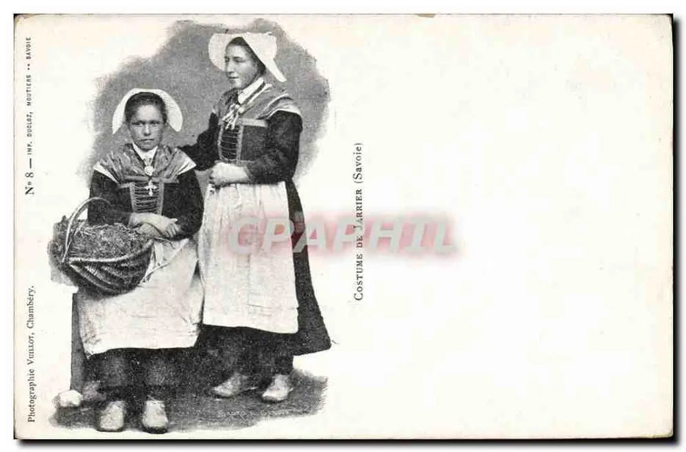 Duas mulheres em traje savoês — Moultiers, Savoie — Fotografia Jarrier, Chambéry, N°8 - Frente