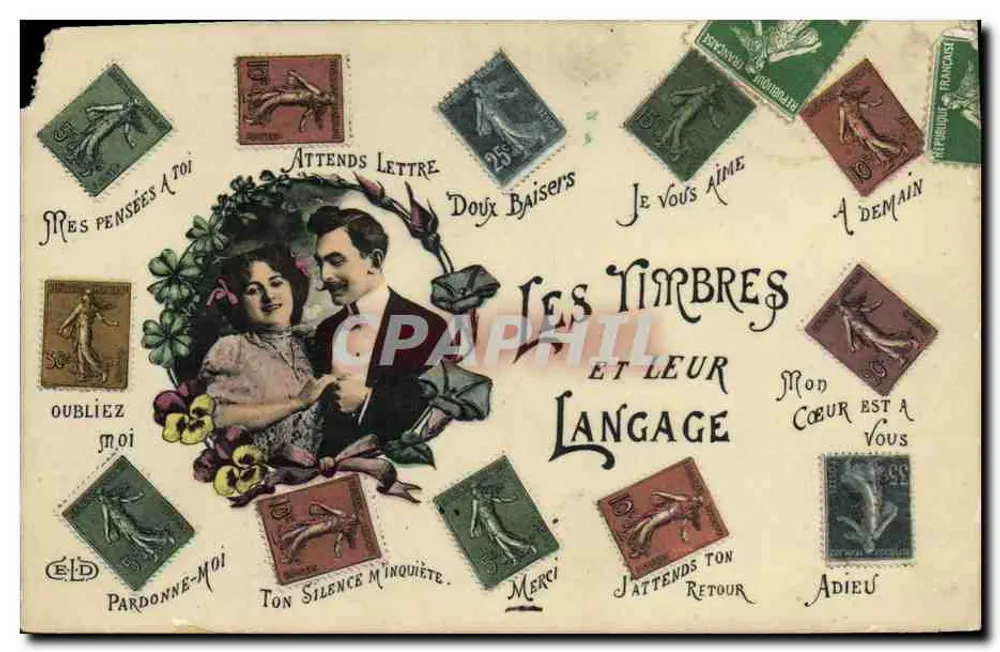 Os Selos e Seu Linguagem — Editor ELD, série de selos franceses - Frente