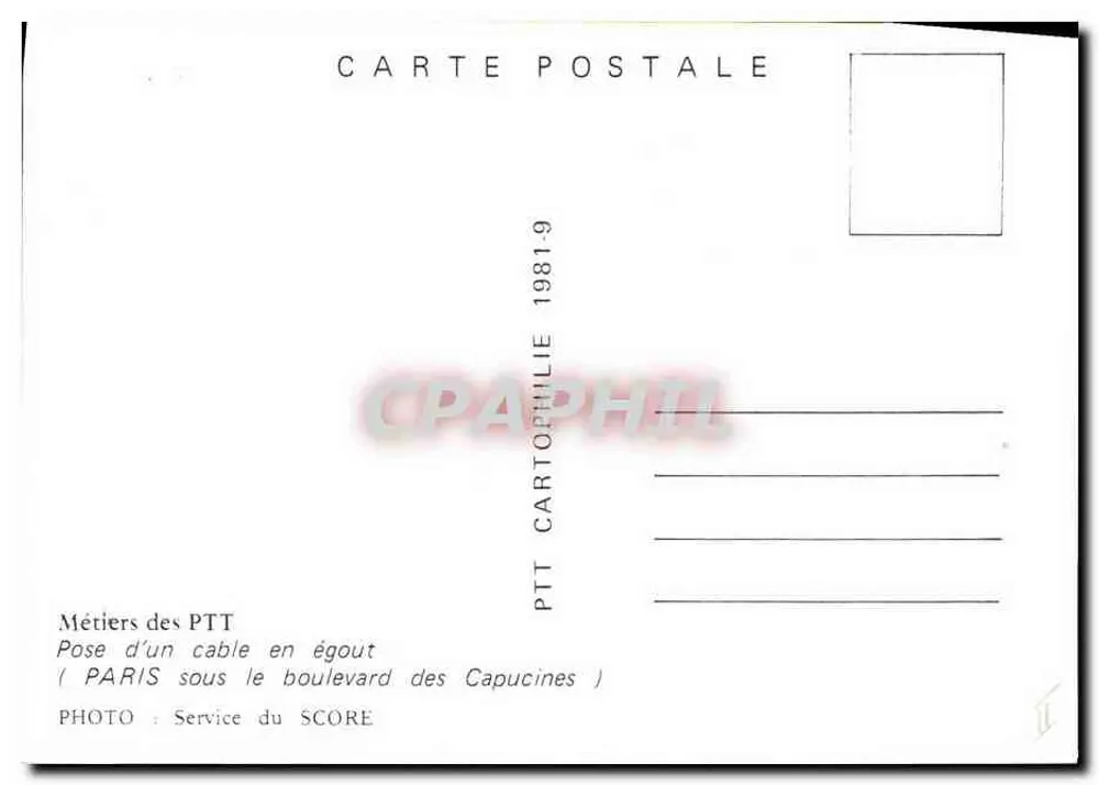 Les Lignes — Tiragem do cabo — Serviço do SCORE - Verso