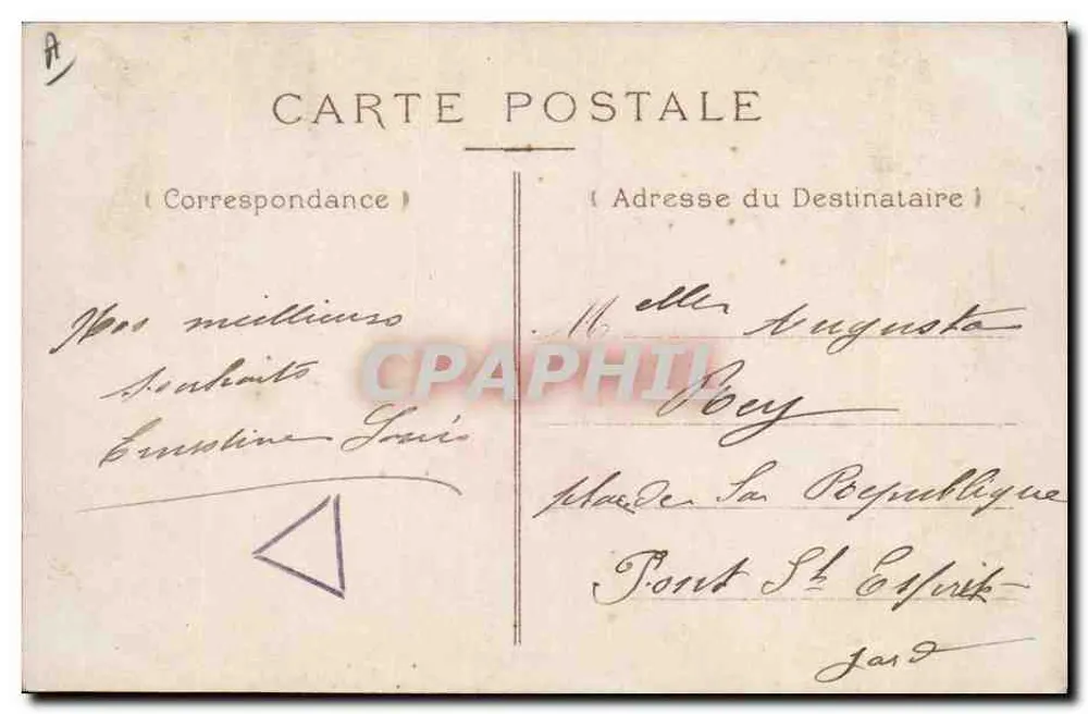 Niña detrás de una caja de correos — Buena Año — editor anónimo, n° 4022 - Reverso
