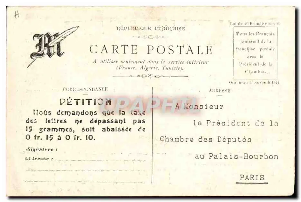 Die Postgebühr in Europa — Sammlung des « MATIN » - Rückseite