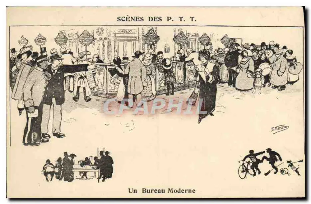 Cenas das P.T.T. — Um Escritório Moderno — D. Meeus - Frente