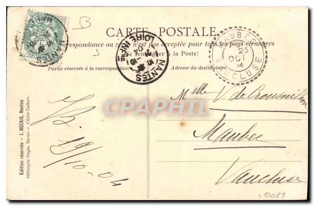 Exposition de Nantes 1904 — Water Toboggan. Der Landeplatz — J. Nozaïs, Nantes, n°13 - Rückseite