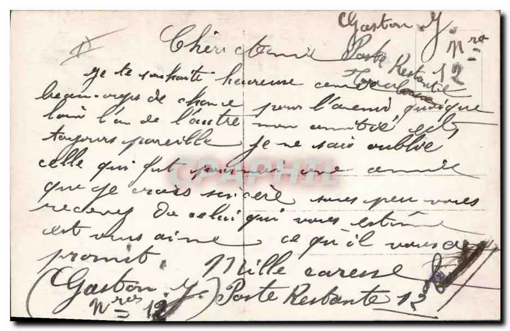 Mann am Schreibtisch — Rosen — Verlag P. Bézard, Nr. 12 - Rückseite