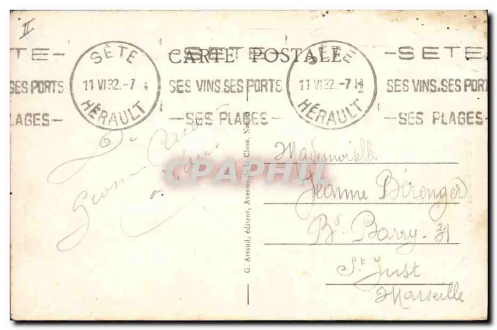 Sète - Fischerboote am Quai de la Santé — G. Arnaud, Verlag, Nr. 57 - Rückseite