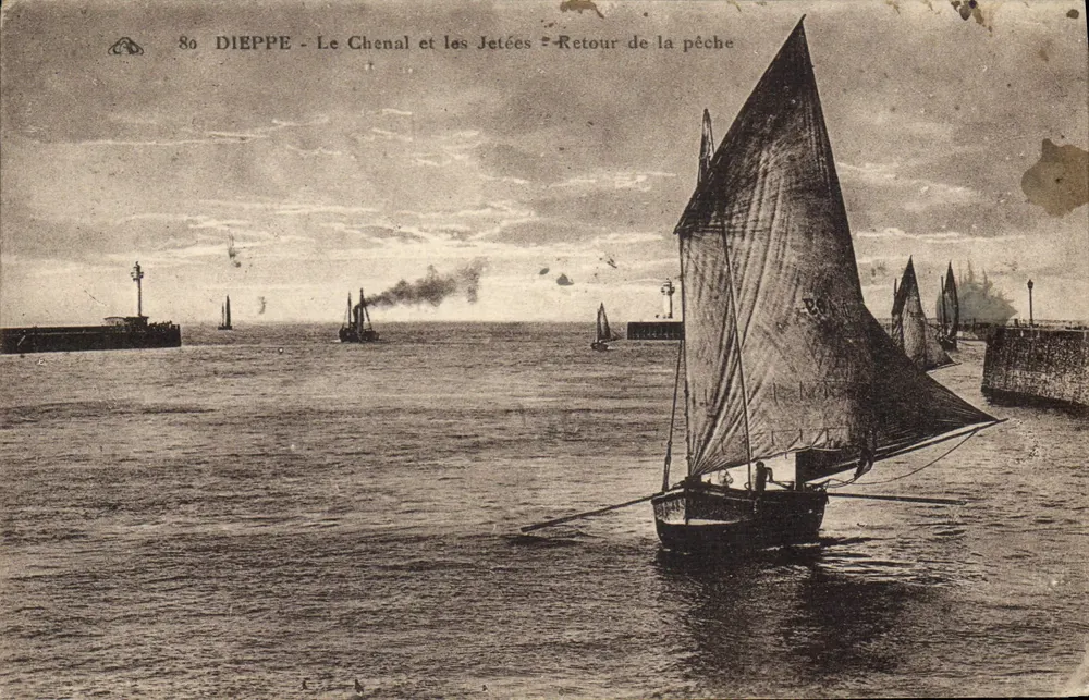 Dieppe - Der Kanal und die Brücken - Rückkehr vom Fischen - Vorderseite