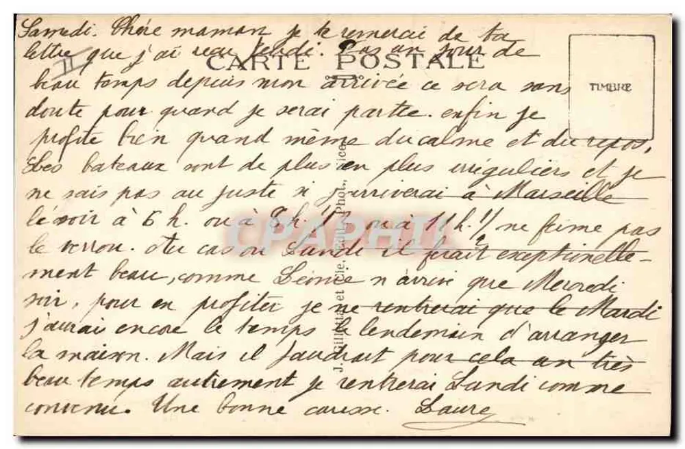 CANNES — Ansicht vom Île Sainte-Marguerite — n°632 - Rückseite