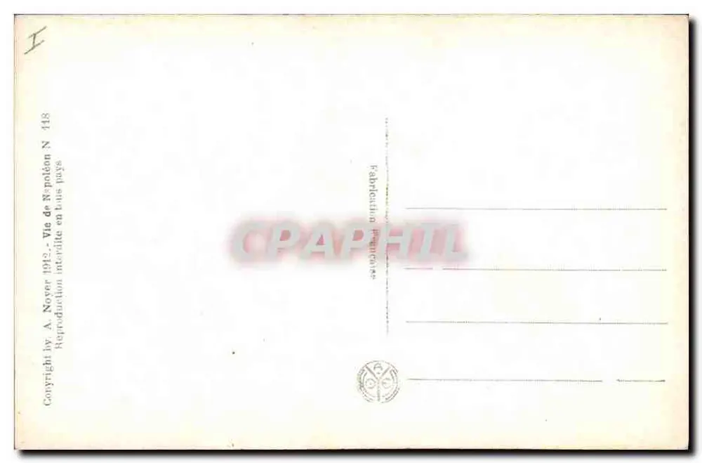 Schlacht von Rivou (1797) — Schlachtenszene mit Kanonen und Kavallerie — A. Nover, N° 148 - Rückseite