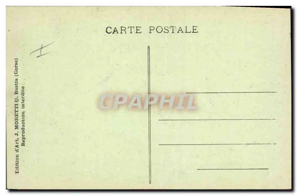 Napoleon I — Portrait im Uniform — J. Moretti, Bastia (Korsika) - Rückseite