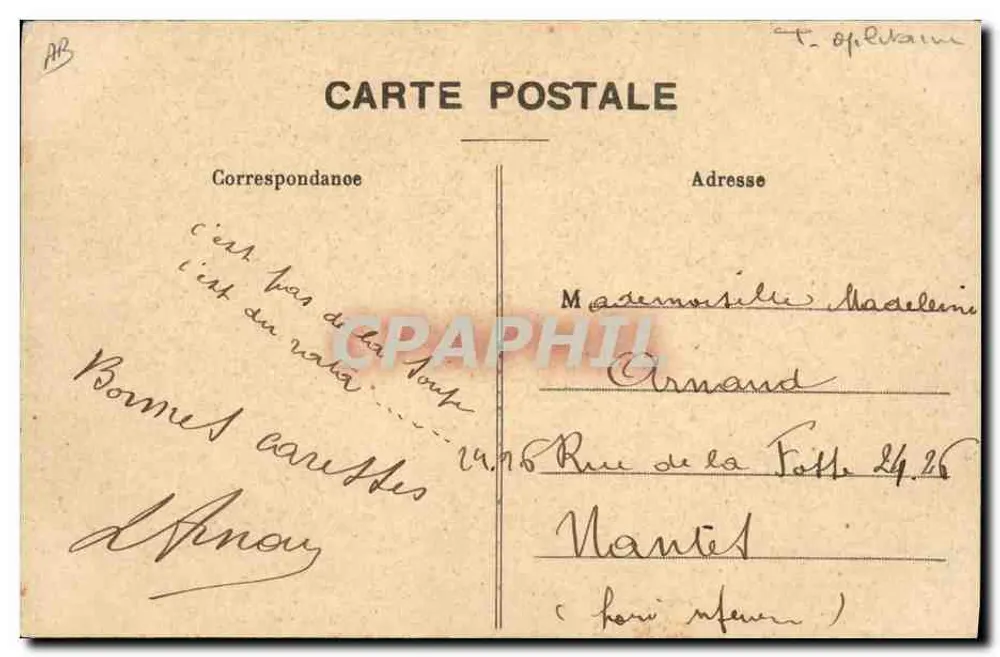 Camp van het Larzac — Soldaten in kampuniform — Uitgever A. B. Mink - Achterkant