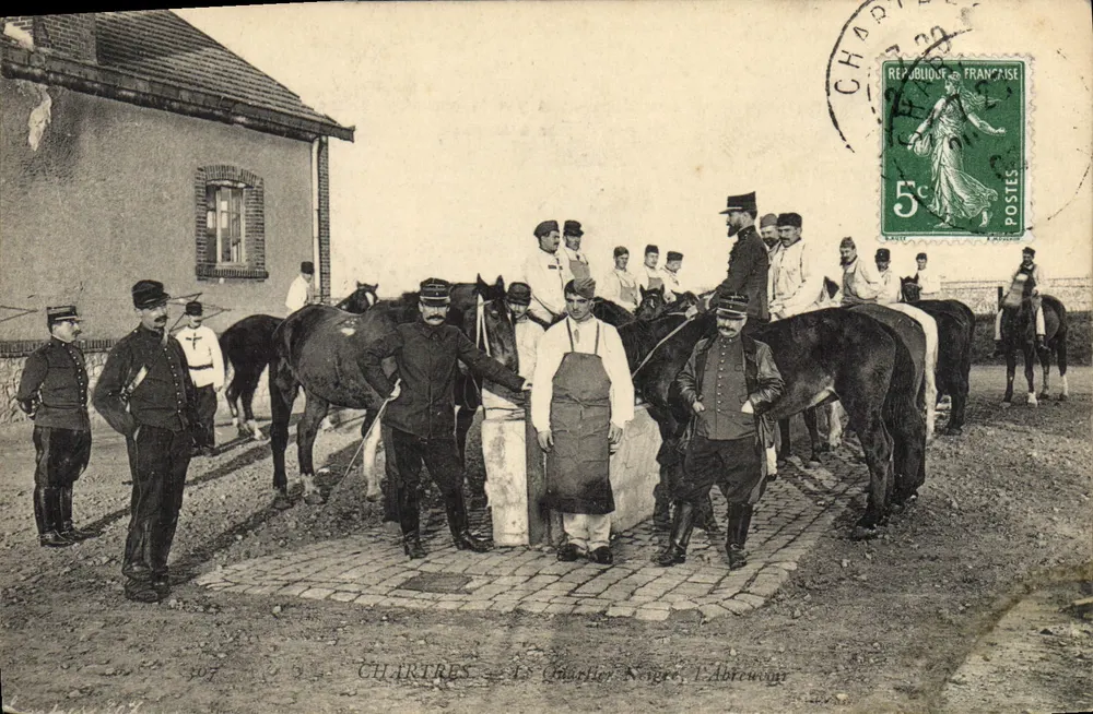 Chartres — Die Reiter, das Tränkbecken — unbekannter Verlag, Nr. 307 - Vorderseite