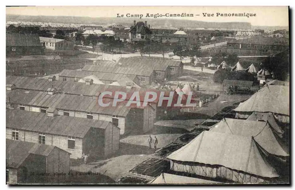 Der Anglo-kanadische Lagerplatz — Panoramablick — M. Léonard, Foto des Pioniers - Vorderseite