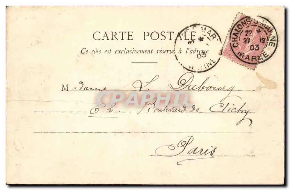 Lager von Châlons — Artillerie-Lager — Militär-Buchhandlung Guérin, Mourmelon - Rückseite