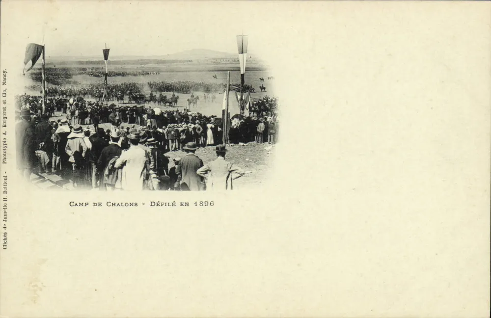 Camp de Chalons - Parade im Jahr 1896 — Phototypie A. Burgret et Cie, Nancy - Vorderseite