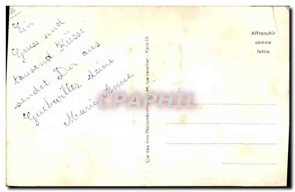 Correio postal — Guebwiller — Guebwiller - Verso