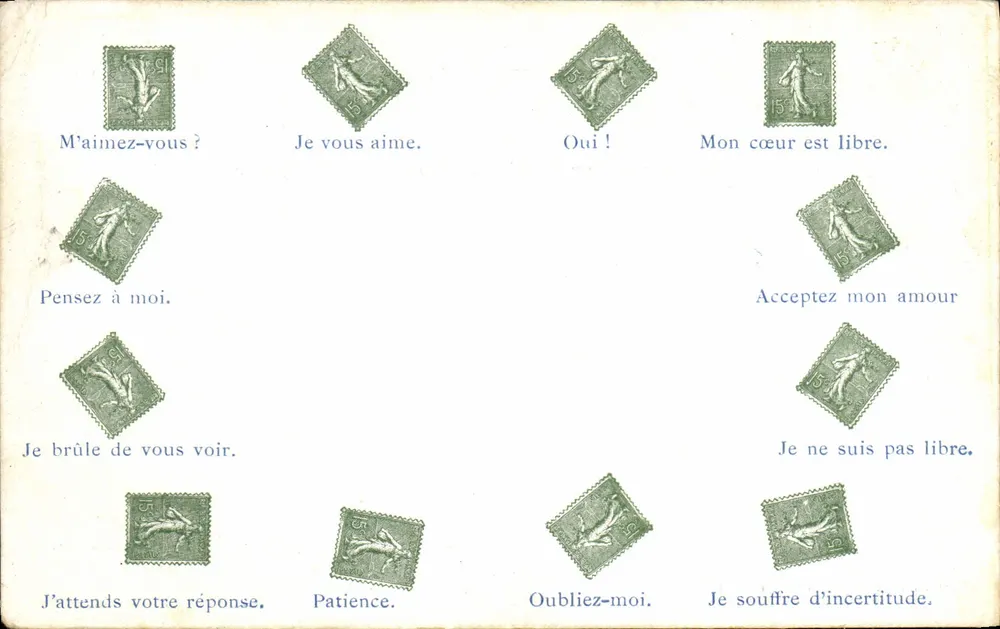 Carta postal sentimental — selos ilustrados — Timothée Jacot, Neuchâtel - Frente