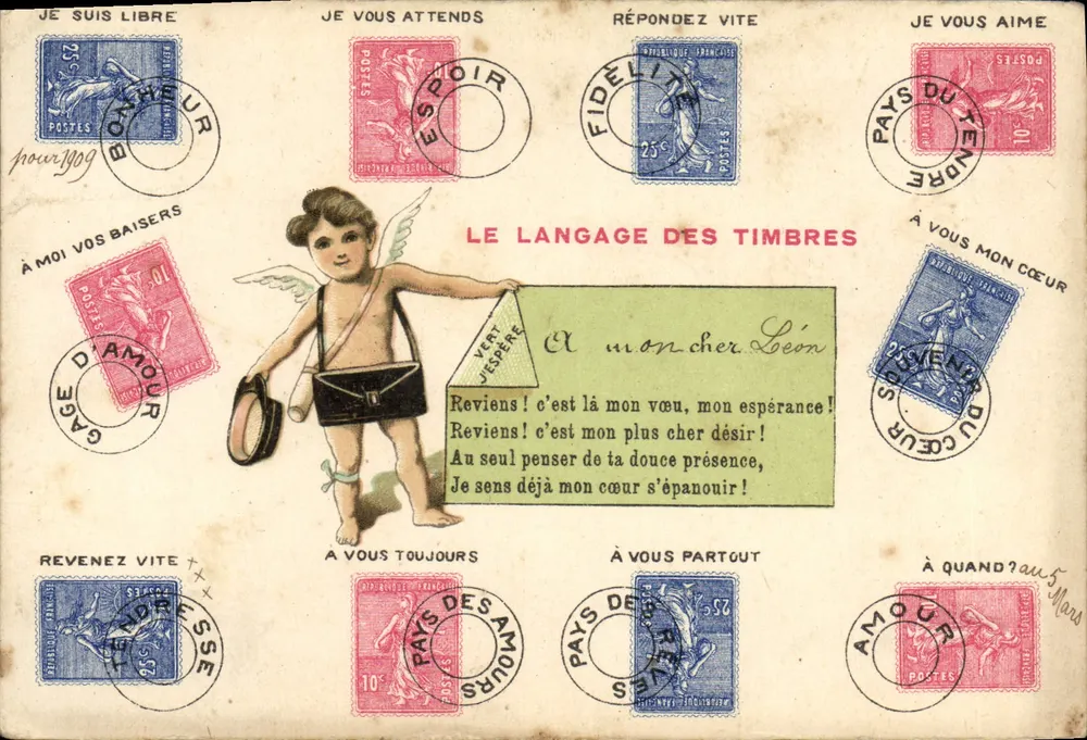 Die Sprache der Briefmarken — unbekannter Verlag, Seriennummer nicht sichtbar - Vorderseite