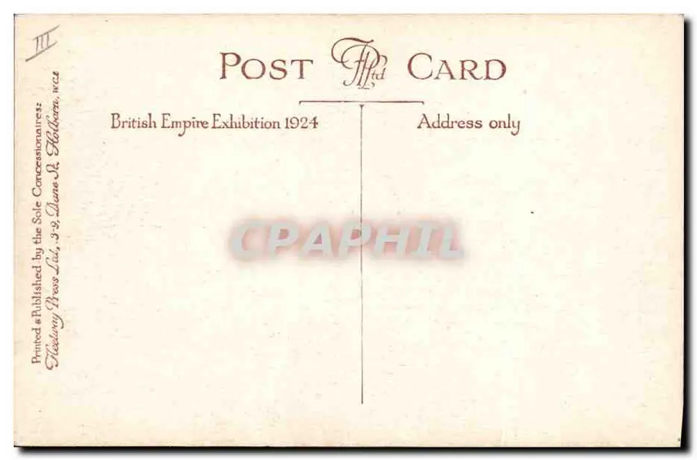 British Empire Exhibition 1924 — Hallam — Verlag: Neadamy Press Ltd - Rückseite