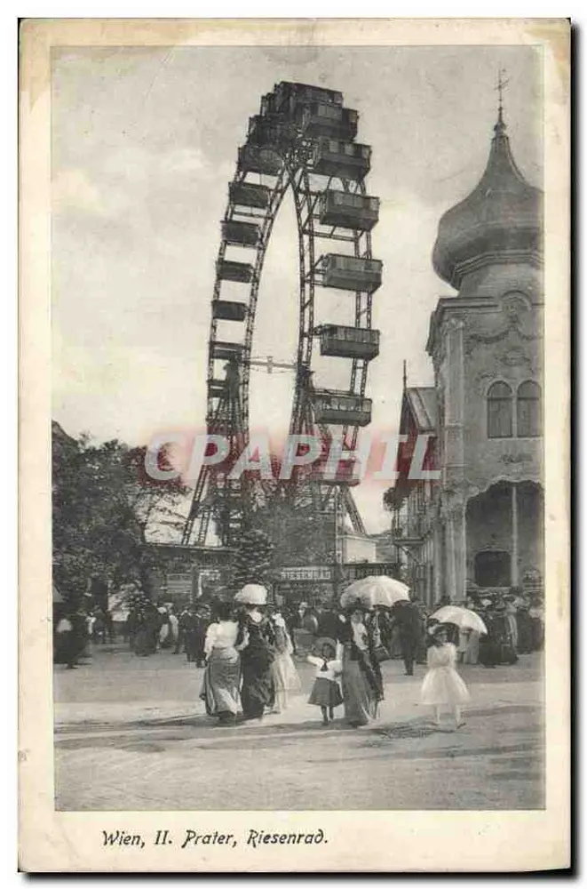 Wien, II. Prater, Riesenrad — große Rutsche der Attraktion im Park, Verlag 'Wien, II. Prater, Riesenrad.' - Vorderseite