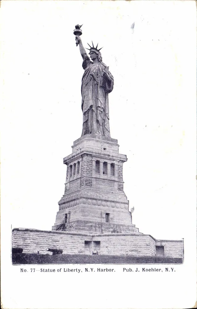 Statue of Liberty, N.Y. Harbor — No. 77 — Pub. J. Koehler, N.Y. - Vorderseite
