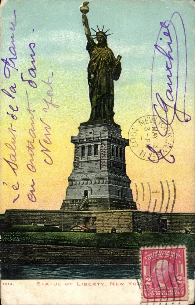 Statue of Liberty — New York — Copyright 1914, Verlag von E. Pahl & Co. / Statue of Liberty, New York - Vorderseite