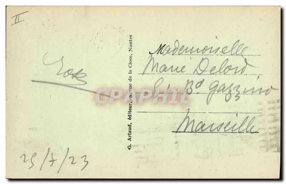 TOULON - Le Mourillon - La Mitre — Ansicht des Hafens mit Booten — Verlag G. Artaud, Nantes - Rückseite