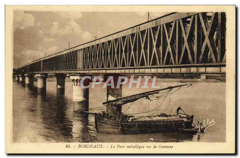 Bordeaux - Der Metallbrücke über die Garonne — Yolbloc - Vorderseite