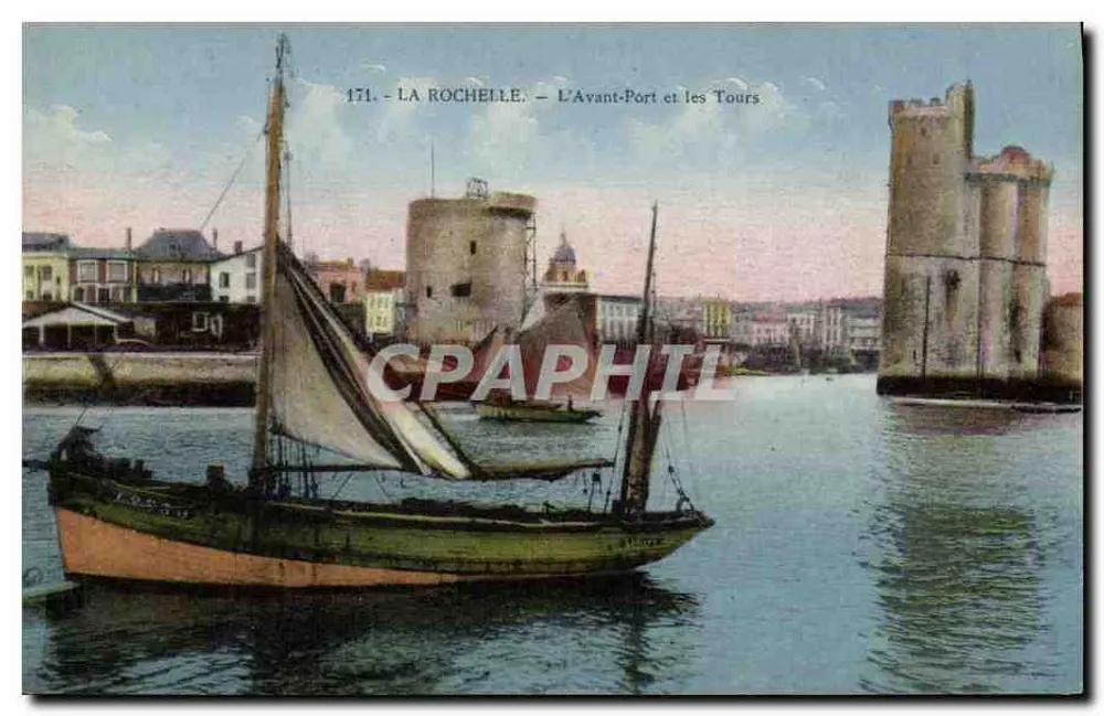 La Rochelle — Der Vorhafen und die Türme — J. Nozais, Nantes - Vorderseite