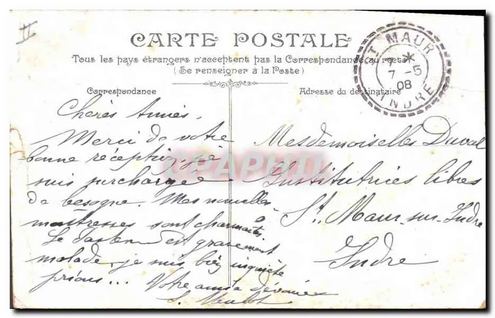 Menton. Die Stadt und der Hafen — Ansicht des Hafens mit Segelboot und Verlag 'La Poste' n°10 - Rückseite