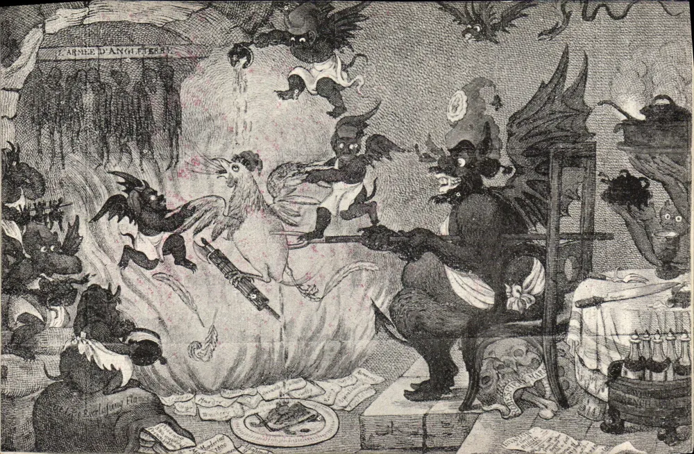 Das Mahl des Belzébuth — englische Karikatur von James Gillray — herausgegeben von der Bibliothèque des Beaux-Arts - Vorderseite
