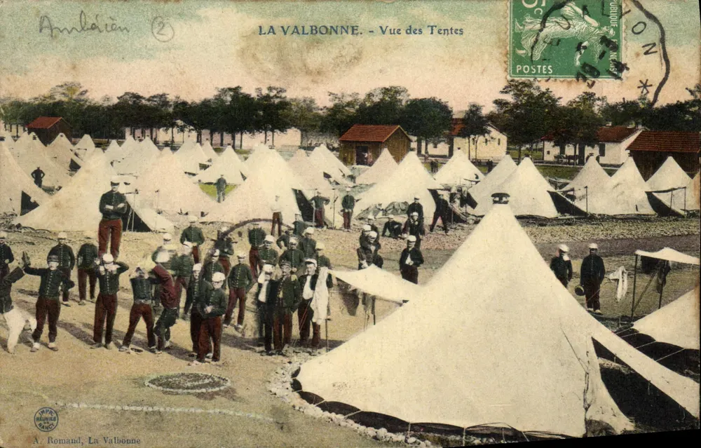 La Valbonne - Ansicht der Zelte — A. Romand, La Valbonne - Vorderseite