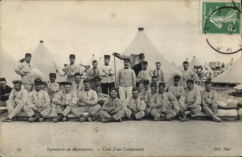 Infanterie in Manövern — Ecke eines Lagers — ND Phot - Vorderseite