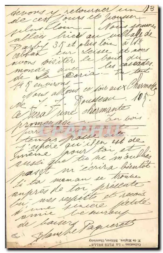 Mulher em traje savoiardo — série 97 — Trajes de Savoia - Verso