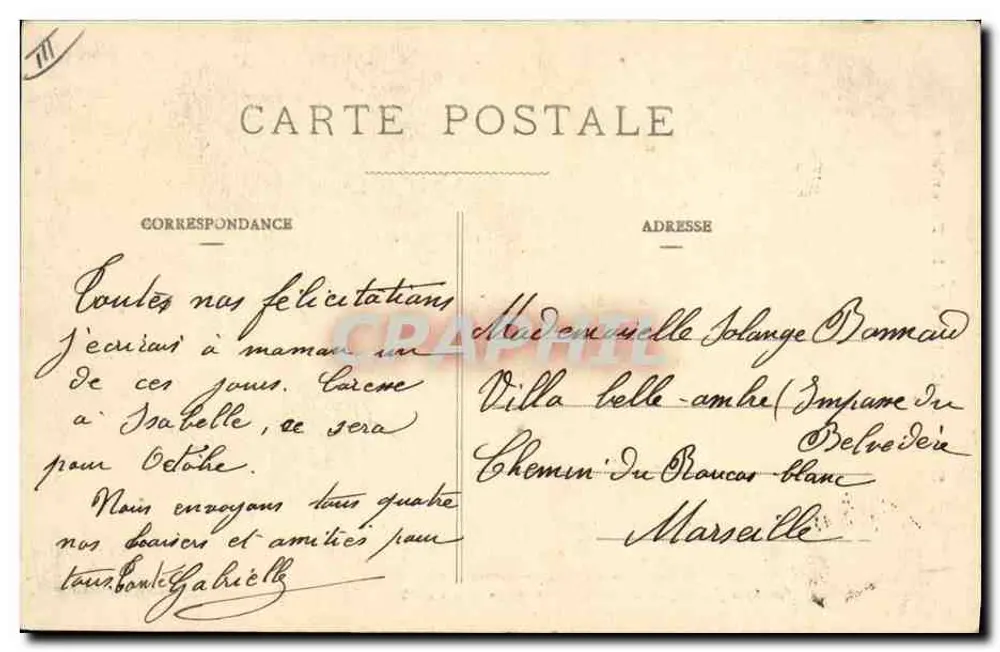 Savoia. - Traje da Tarentaise - A. L. G. - Coleção dos Estabelecimentos Bozon-Verdurn (Savoia) - Verso