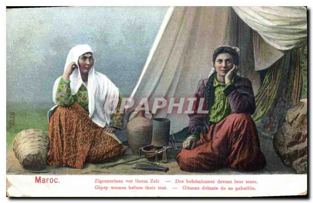 Deux femmes gitanes devant leur tente — Maroc — éditeur : S. 624 - Voorkant