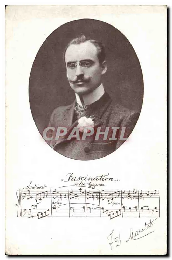 Portrait d'un homme à la moustache — éditeur F. D. Marchettti - Frente