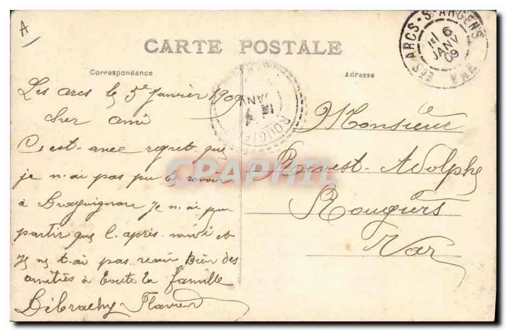 Kleine Mädchen in einer Briefkasten — 'Gutes und Glücksreiches Neues Jahr' — unbekannter Verleger, Nr. 610 - Rückseite
