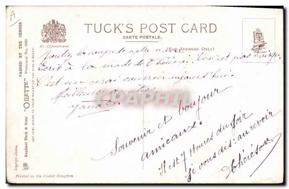 Perros de correos — Inspección de correos — Tuck & Sons - Reverso