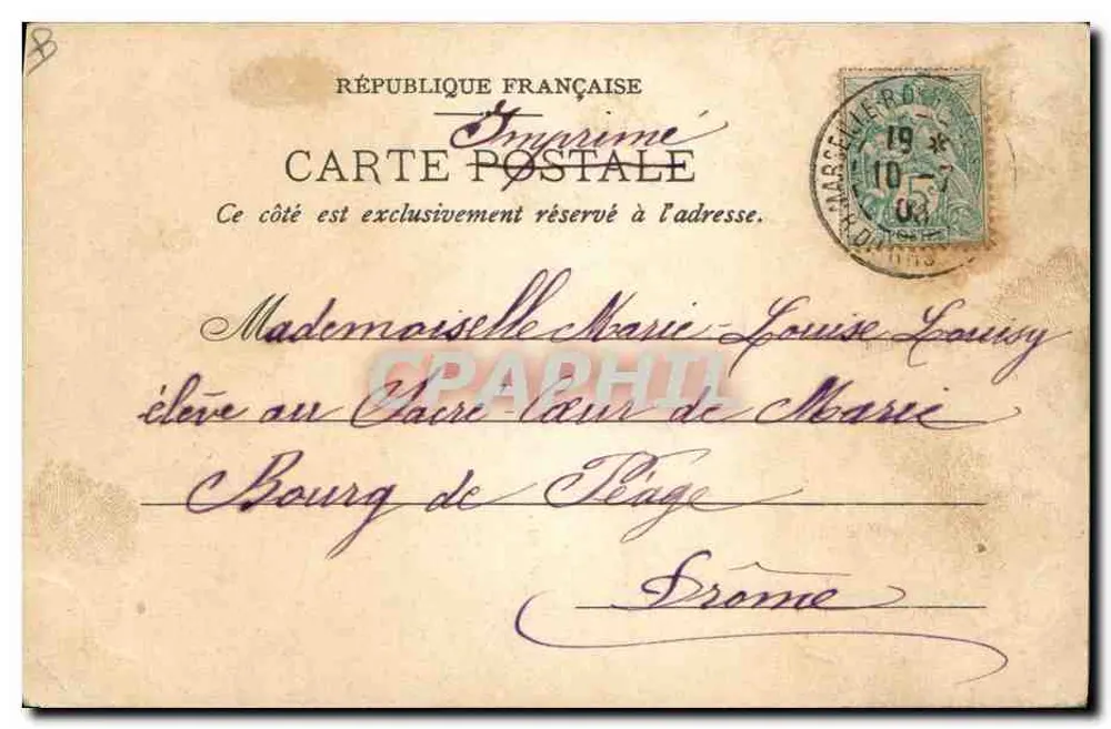 Flor estilizada — motivo de selos — Ed. O.E. Bernheim, Chaux-de-Fonds - Verso