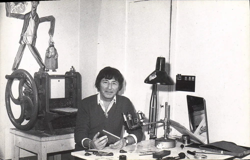 Jacques Combet — Maler-Steinmetz, Hersteller von Briefmarken — veröffentlicht von édtrap - Vorderseite