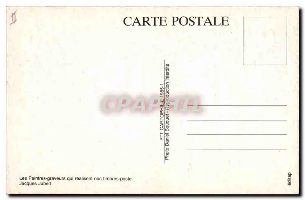 Kunstler-Steinzeichner am Werk — Jacques Jubert — Foto Daniel Bouquet — 1986-1 - Rückseite