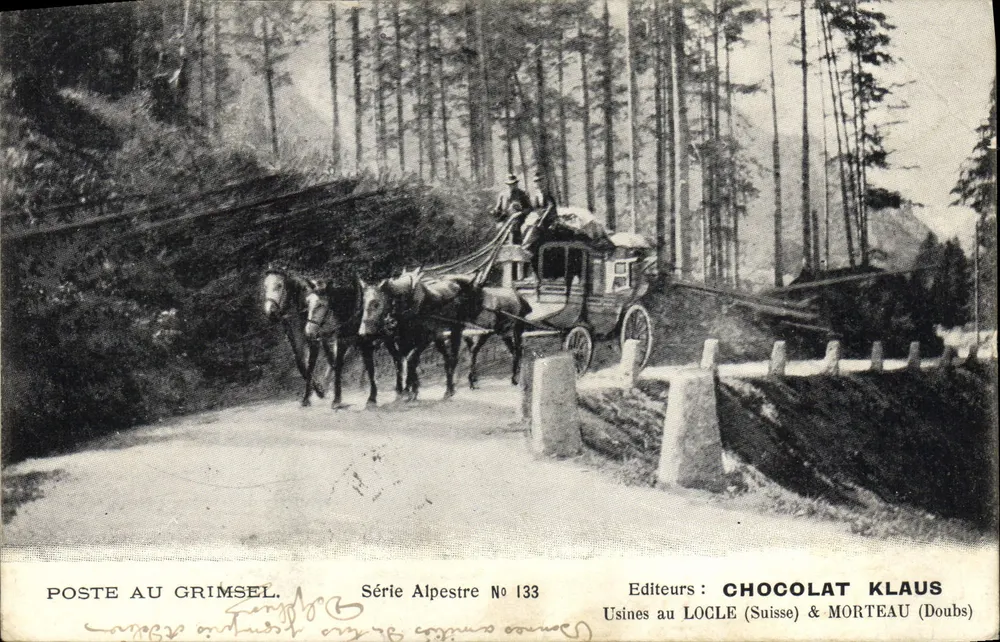Postamt am Grimsel — Alpestre-Serie Nr. 133 — Verleger: Chocolat Klaus - Vorderseite